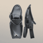 Side profile of the Karachi Gezri Black Chappal's lightweight build