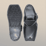 Tyre rubber sole underneath the Karachi Gezri Black Chappal