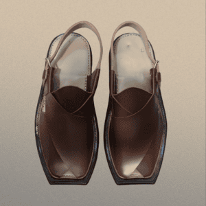 Walnut brown Karachi Machine Sole chappal in leather bag material