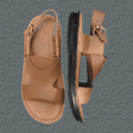 Hand-stitched ankle strap detail on the Kohati Band Panjedar
