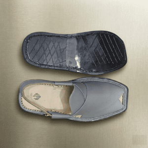 Ashen grey Peshawari Bera Chappal in High Kurrum, classic silhouette