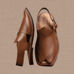 Side profile of the Peshawari Lapa Chappal's open-toe silhouette