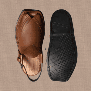 Flat, low-profile Peshawari Lapa Chappal in High Kurrum leather