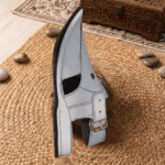 Hand-layered strap detail on the Peshawari Chappal Lefty