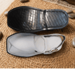 Reinforced tire-rubber sole beneath the Peshawari Chappal Lefty