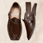 Band Kohati Chappal close-up of ankle-band strap and stitching