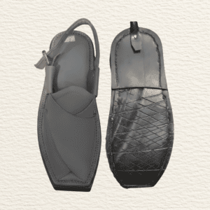 Grey Kaptan Chappal single-strap slip-on in High Kurrum leather