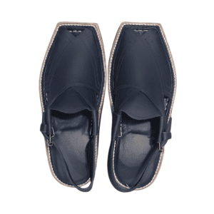 Kaptan Peshawari Chappal – Blue Single-Strap Design