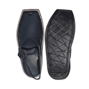 Kaptan Peshawari Chappal – Blue Single-Strap Design