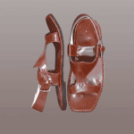 Side profile of the Brown Kohati Panjedar Chappal's multi-strap build