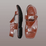 Tyre rubber sole on the Brown Kohati Panjedar Chappal