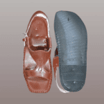 Tyre rubber sole on the Brown Kohati Panjedar Chappal