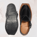 Tyre rubber sole underneath the Black Norozi Chappal
