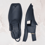 Hand-stitched strap detail on the Peshawari Lefty Gol chappal