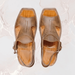 Five-strap Peshawari Panjedar chappal in High Kurrum, front view
