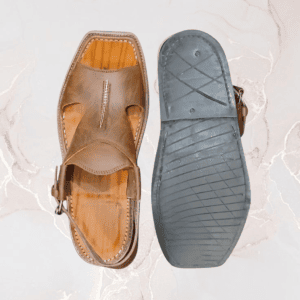 Five-strap Peshawari Panjedar chappal in High Kurrum, front view